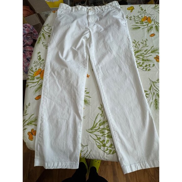 Izod Saltwater Stretch Chino Pants Straight Fit White Pants Size 32 X 30 Mens - Picture 1 of 8